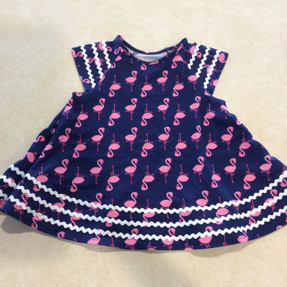 NWT Girls 4t flamingo shirt tunic top cotton 👑